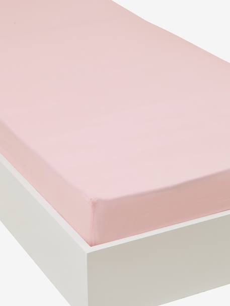 Children's Plain Fitted Sheet Blue+Fuchsia+Grey+Pink - vertbaudet enfant 