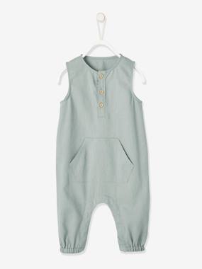 -Linen & Cotton Jumpsuit, for Baby Boys