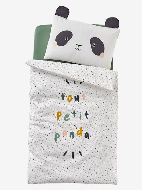 Housse De Couette Bebe Panda Hanoi Oeko Tex Ecru Multicolore Linge De Lit Deco