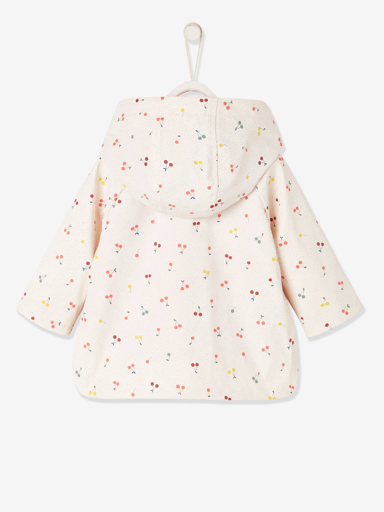 Cire Avec Capuche Bebe Fille Ivoire Imprime Bebe