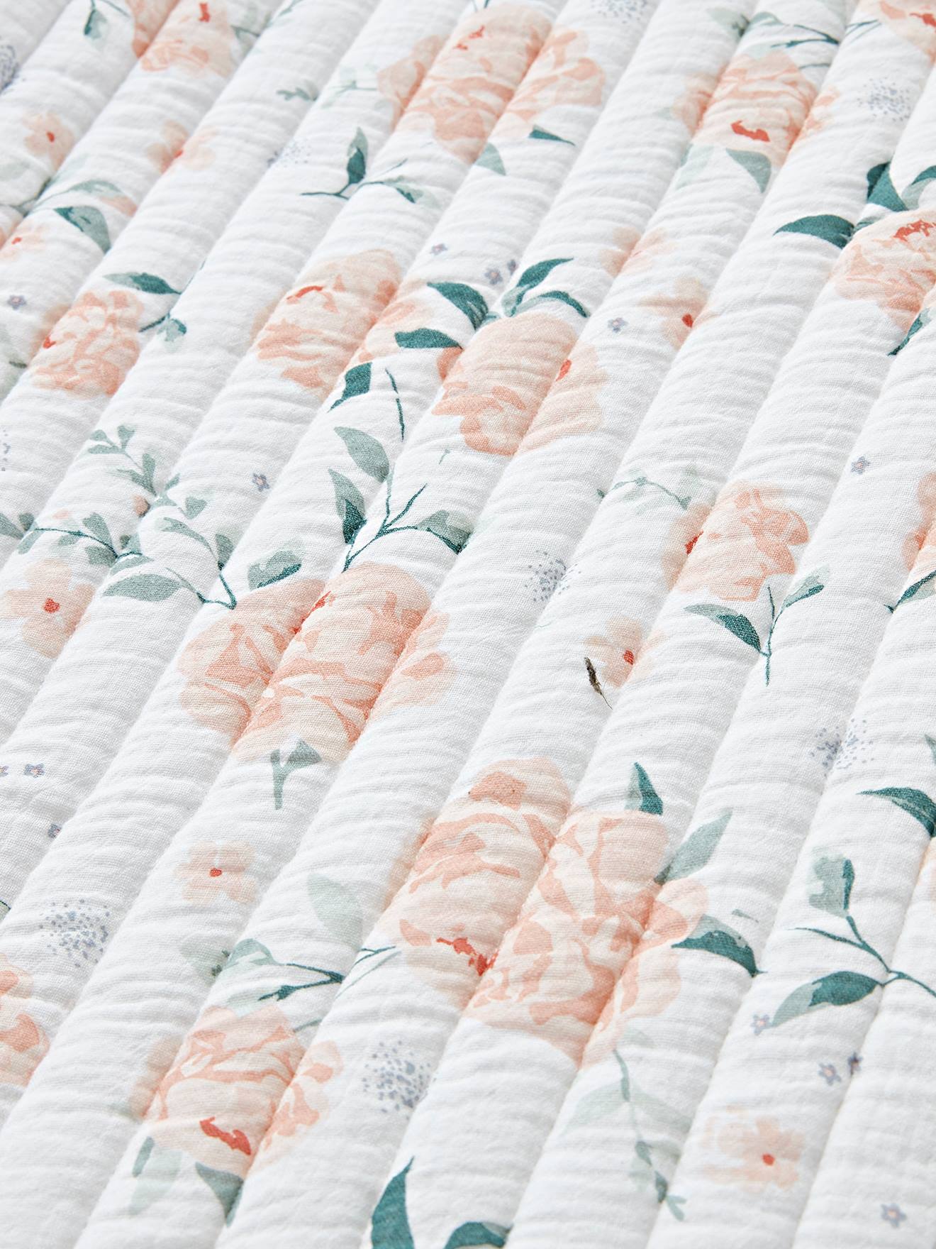 Baby Nest in Cotton Gauze, EAU DE ROSE Theme - white/print, Baby