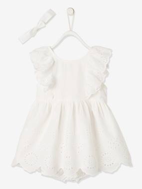 -Occasion Wear Outfit for Babies: Dress, Bloomer Shorts & Hairband