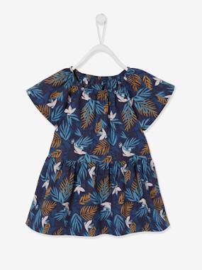 Printed Dress with Butterfly Sleeves, for Babies  - vertbaudet enfant