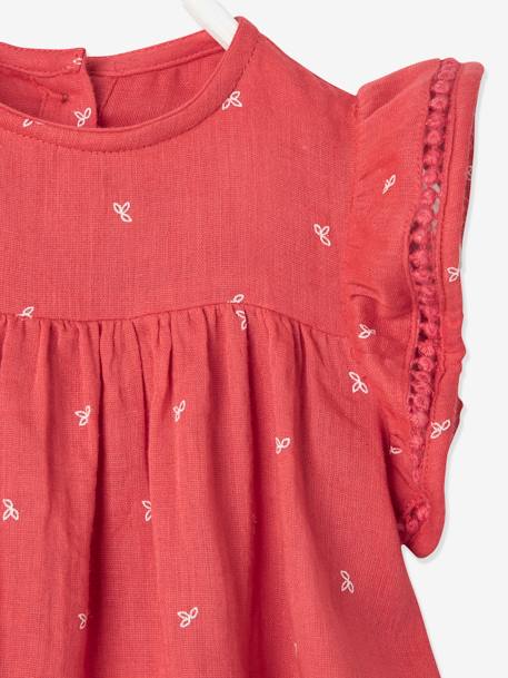 Ensemble imprimé robe, bloomer et bandeau bébé orange imprimé+rose imprimé - vertbaudet enfant 