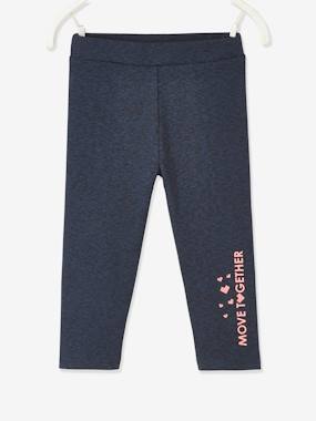-Sporty Cropped Leggings in Techno Fabric, for Girls