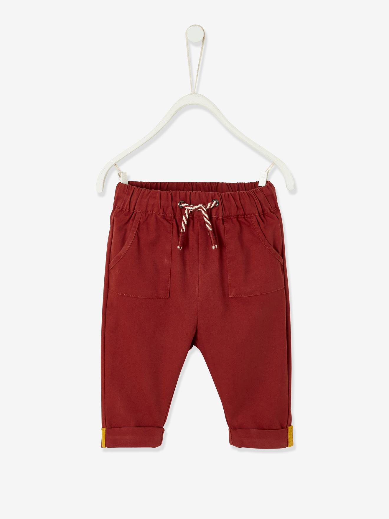red cargo trousers