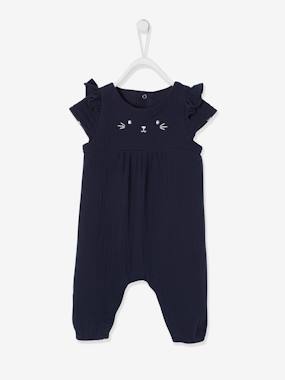 -Jumpsuit with Embroidery for Baby Girls