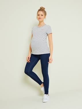 preparing the arrival of baby way mother-to-be-Seamless Treggings, Denim Effect, for Maternity