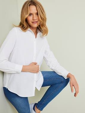 preparing the arrival of baby way mother-to-be-Maternity & Nursing Special Shirt in Poplin