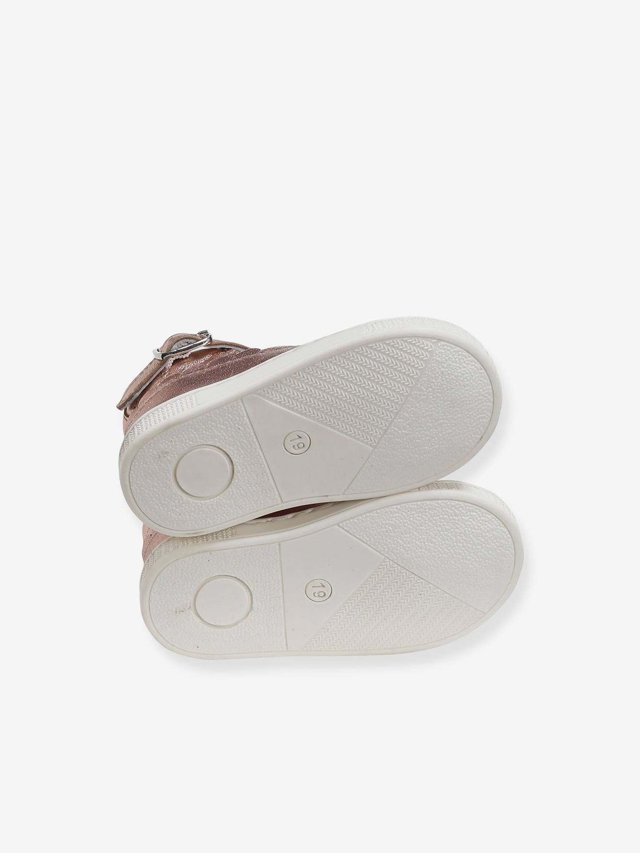 Sandales Cuir Bebe Fille Premiers Pas Rose Metallise Chaussures