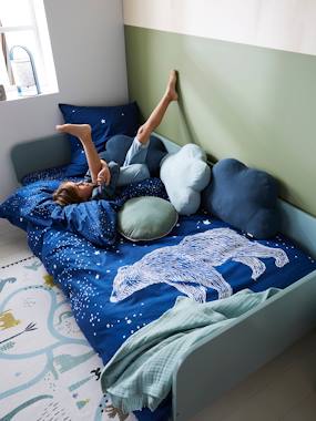 -Duvet Cover + Pillowcase Set for Children, Glow-in-the-Dark Details, POLAR BEAR