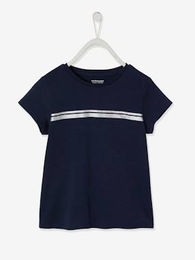 Sportwear-Sports T-Shirt with Iridescent Stripes for Girls, Oeko-Tex®