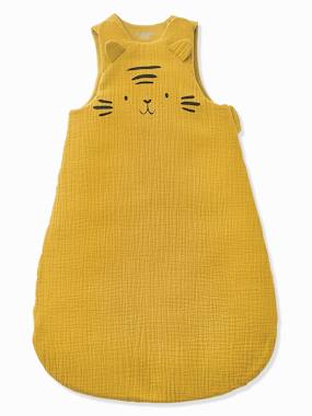 preparing the arrival of the baby's maternity suitcase-Sleeveless Baby Sleep Bag in Organic* Cotton Gauze, BABY TIGER Theme