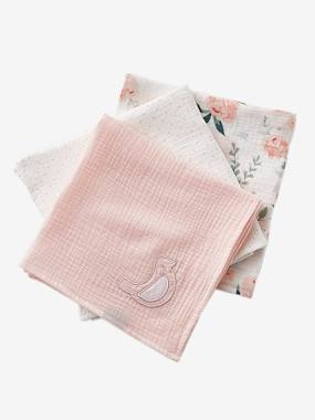 Toys-Baby & Pre-School Toys-Cuddly Toys & Comforters-Pack of 3 Nappies, EAU DE ROSE Theme