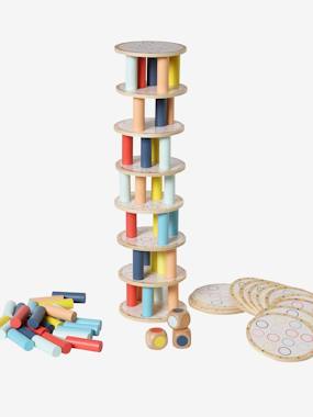 jouets-fsc-Cylinder Tower Balancing Game - Wood FSC® Certified