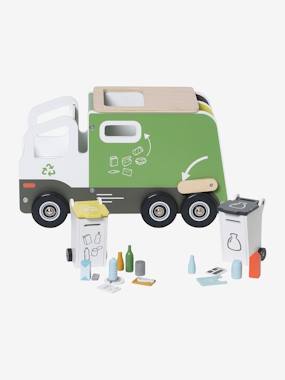 Toys-Playsets-Cars & Trains-Recycling Truck in Wood - FSC® Certified