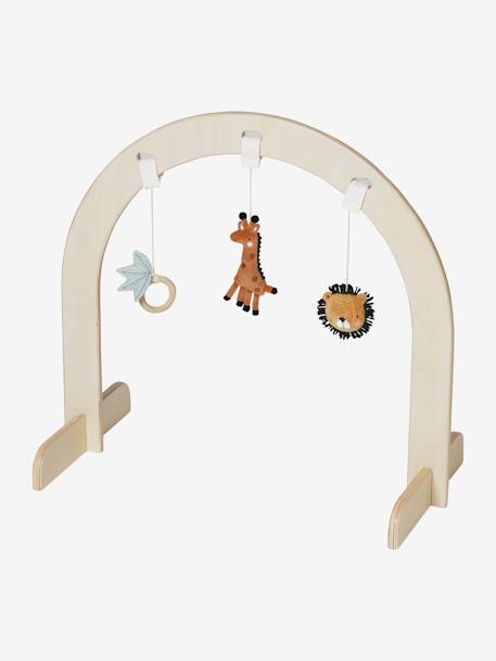 Set Of 3 Hanging Toys For Modular Wooden Activity Arch Brown Toys