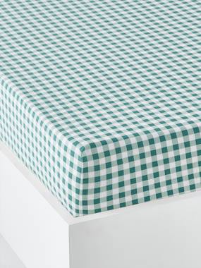 Drap-housse Enfant HAPPY'RAMIDE 100% Coton - Blanc/vert, 3 Tailles, élastique Aux Coins