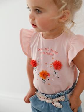 T-Shirt with Flowers in Relief, for Babies  - vertbaudet enfant