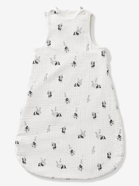 -Summer Special Baby Sleep Bag in Organic* Cotton Gauze, Panda's Bamboo