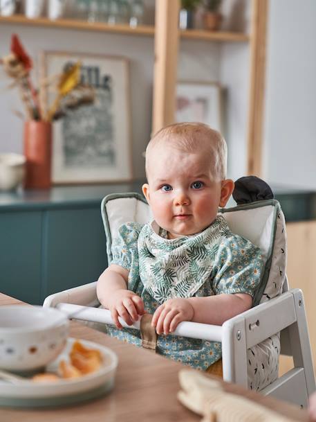 VERTBAUDET High Chair Cushion Blue Stripes+ecru+mustard+White - vertbaudet enfant 