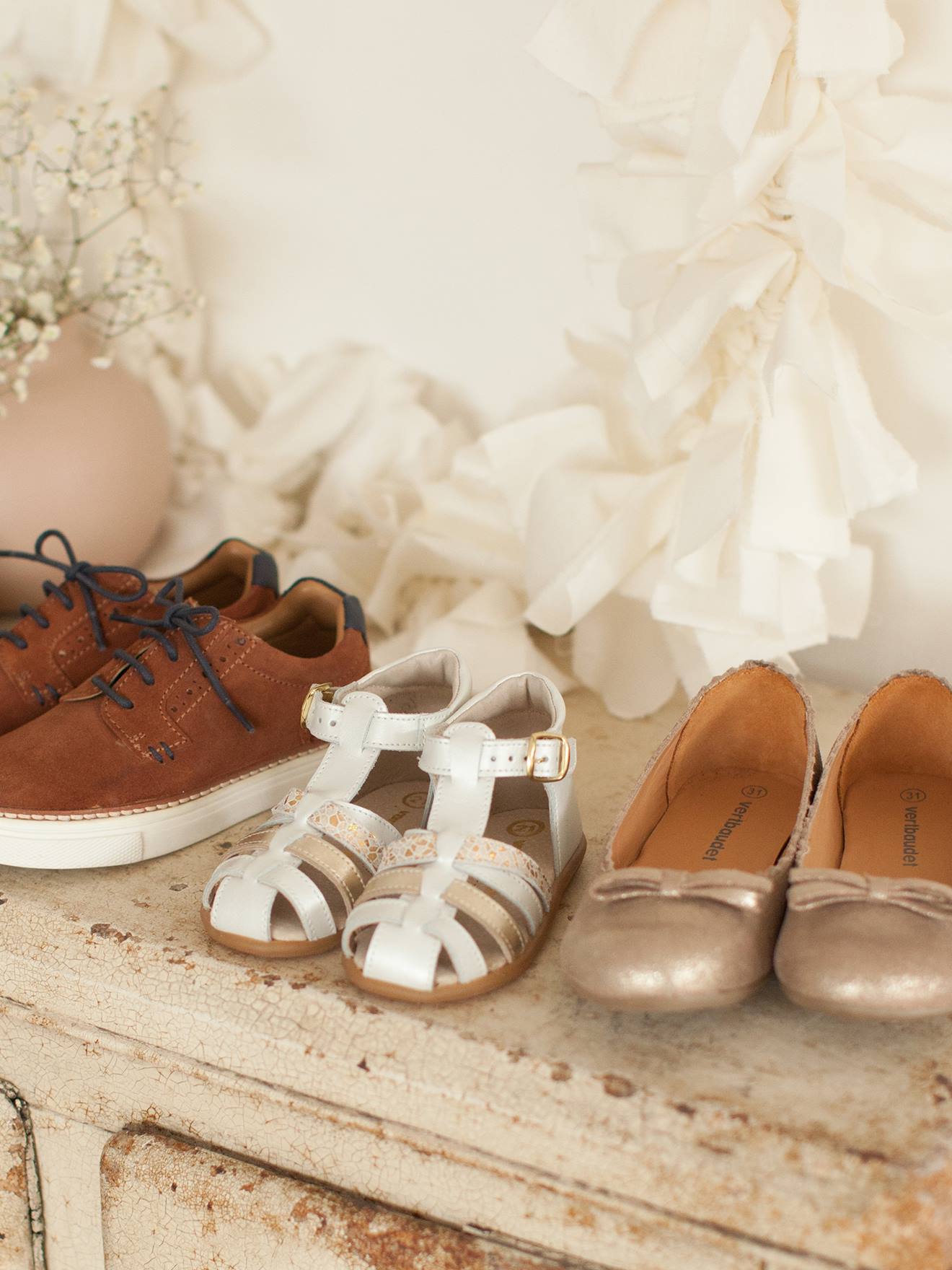 Sandales Cuir Bebe Fille Premiers Pas Blanc Chaussures