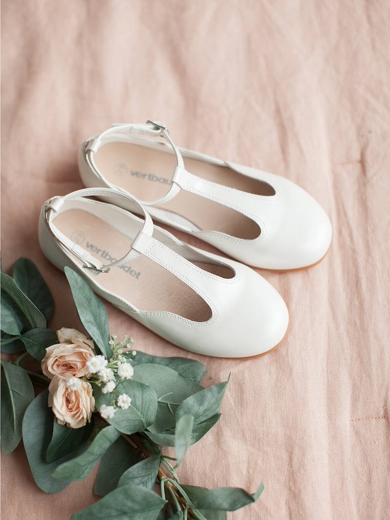 TStrap Ballet Pumps for Girls white, Happy Time