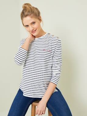 Maternity-T-shirts & Tops-Sailor-Style T-Shirt