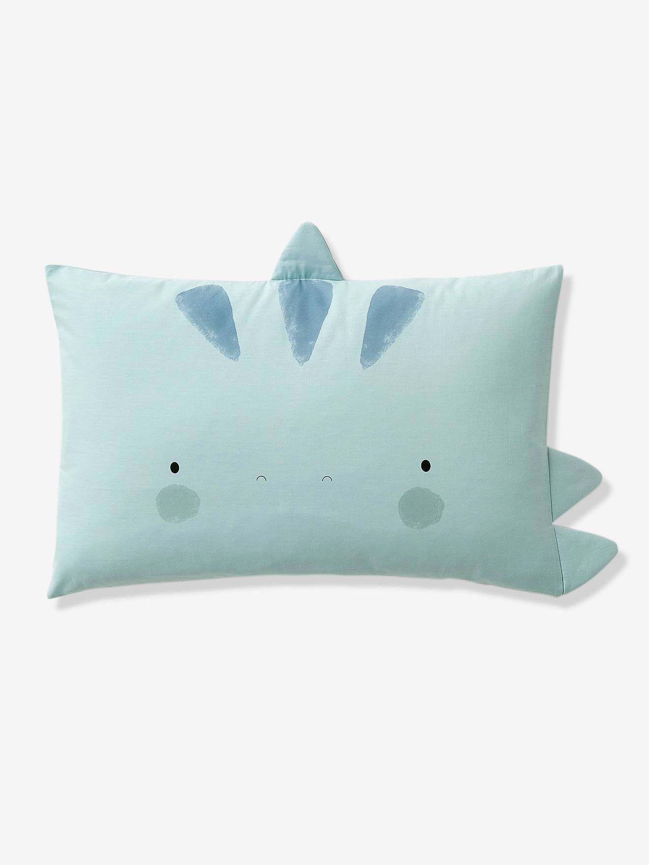 Taie D Oreiller Bebe Petit Dino Oeko Tex Bleu Linge De Lit Deco