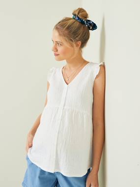 Vêtements de grossesse-Allaitement-Blouse de grossesse et d'allaitement gaze de coton