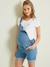 Denim Dungaree Shorts for Maternity Light Denim Blue - vertbaudet enfant 