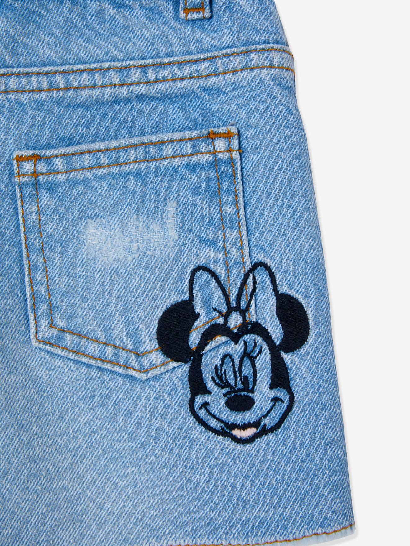 Embroidered Disney Minnie Mouse® Shorts in Denim, for Girls