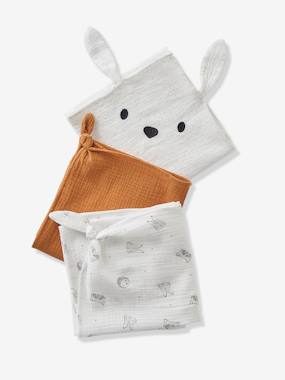 Nursery-Pack of 3 Muslin Squares in Organic Cotton*, Jouy Story
