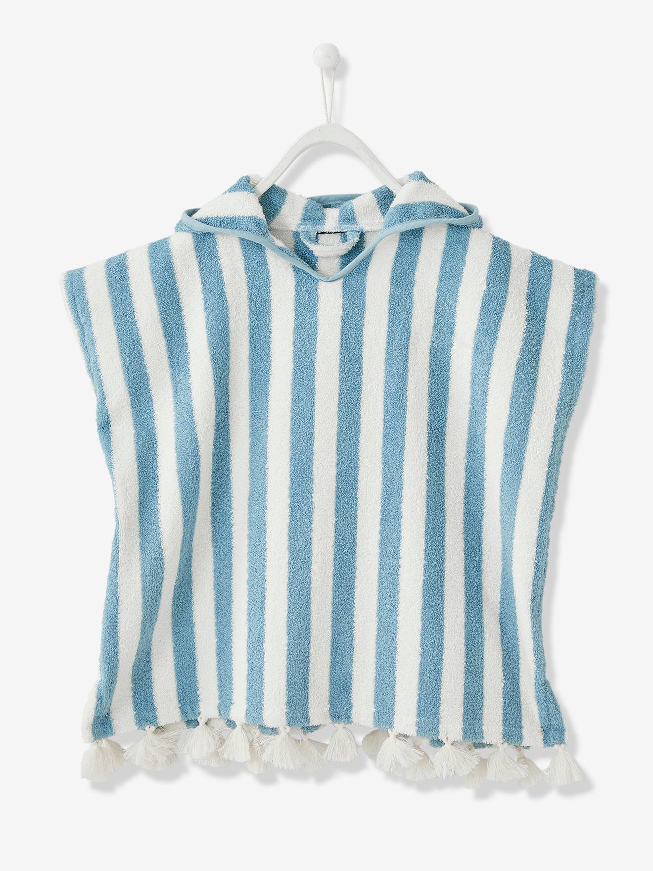 Poncho De Bain Bebe Oeko Tex Bleu Linge De Lit Deco