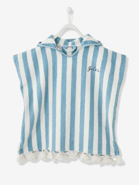 Poncho De Bain Bebe Personnalisable Oeko Tex Bleu Linge De Lit Deco