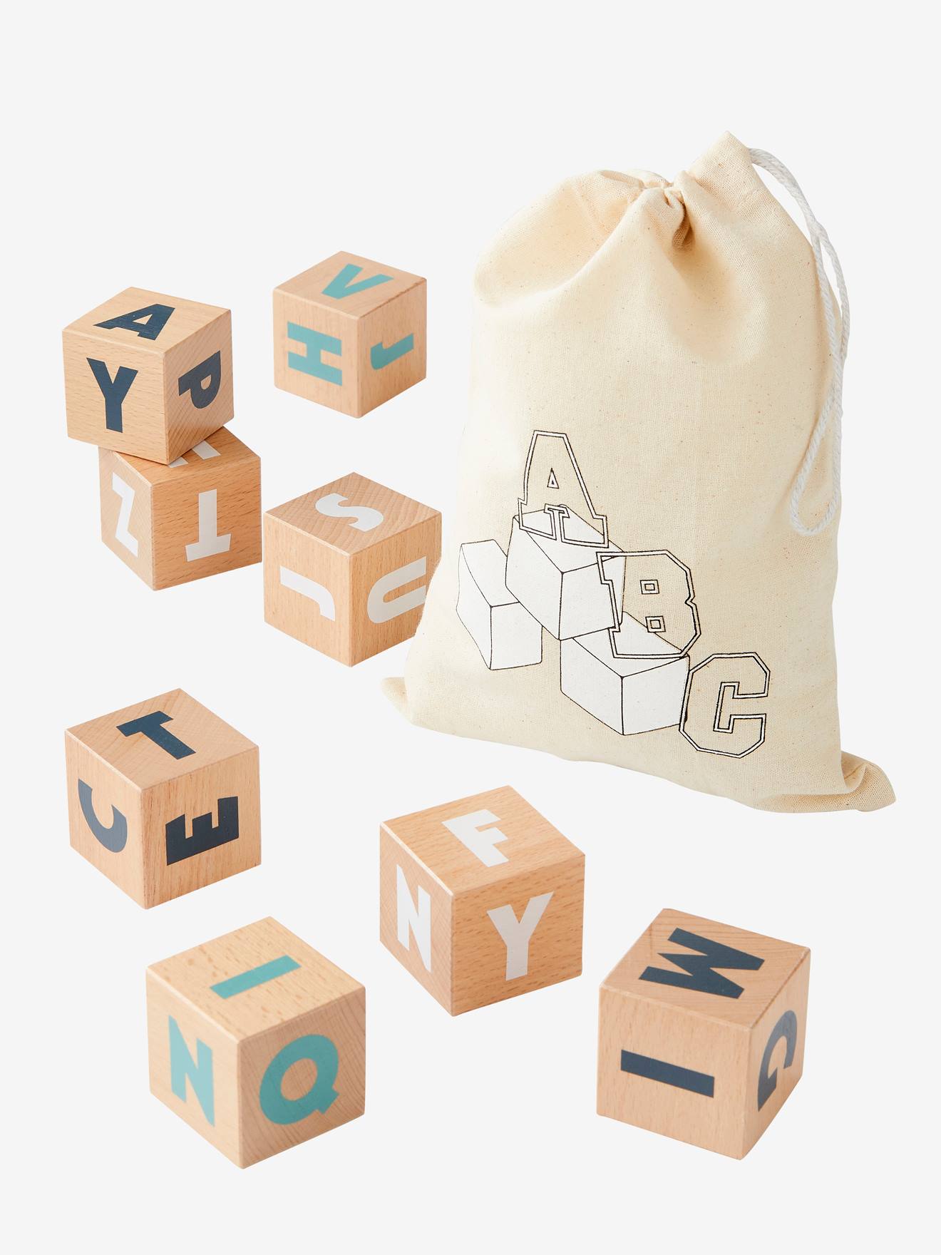 Wood Alphabet Beads / Large Wooden Square Cube (You Pick Letters