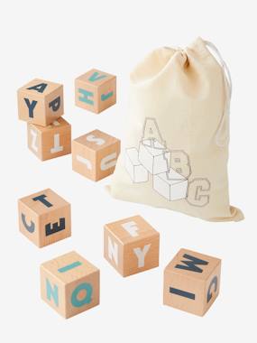 Toys-Educational Games-10 Large Letter Cubes - Wood FSC® Certified