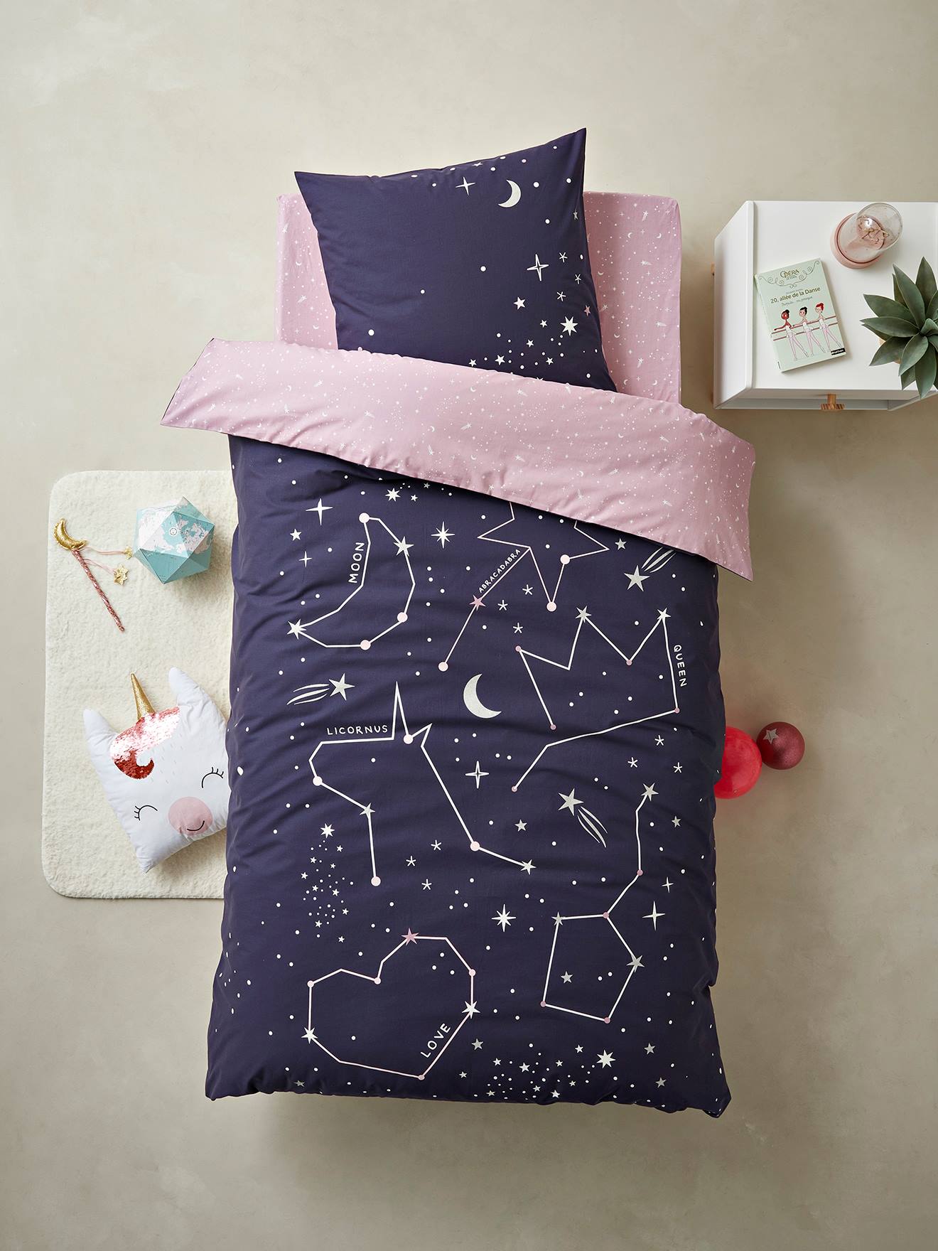 Duvet Cover Pillowcase Set With Glow, Glow In The Dark Space Duvet Set