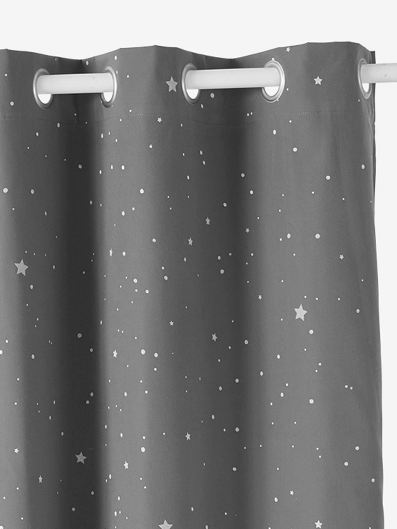 Rideau occultant détails phosphorescents ETOILES - gris, Linge de lit & Déco