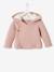 Hooded Cardigan for Babies, Faux Fur Lining BEIGE MEDIUM SOLID+Dark Blue+Light Pink - vertbaudet enfant 