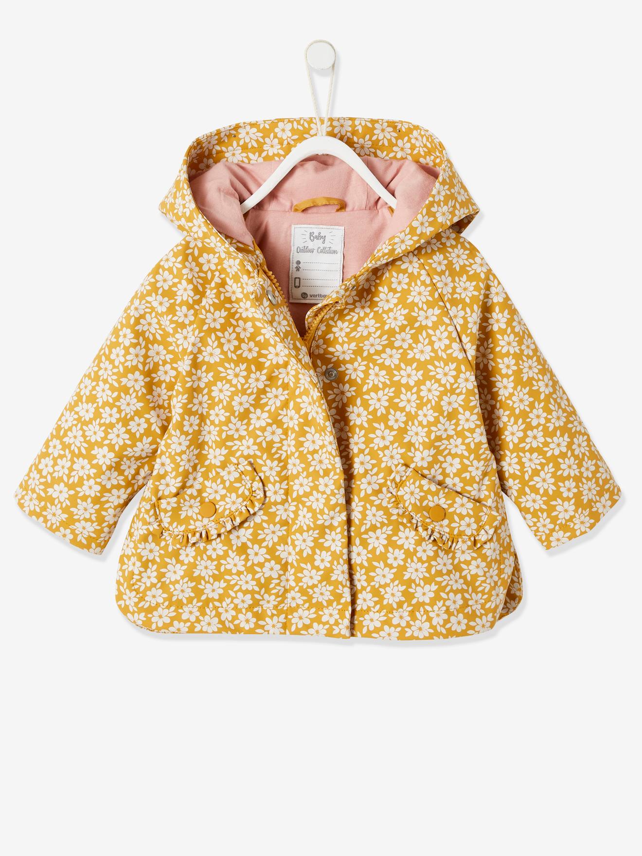 Hooded Raincoat for Baby Girls 