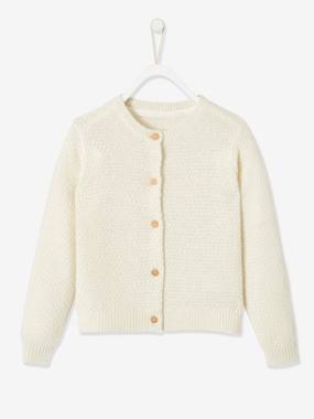 Girls-Cardigans, Jumpers & Sweatshirts-Cardigan in Fancy Iridescent Knit, for Girls