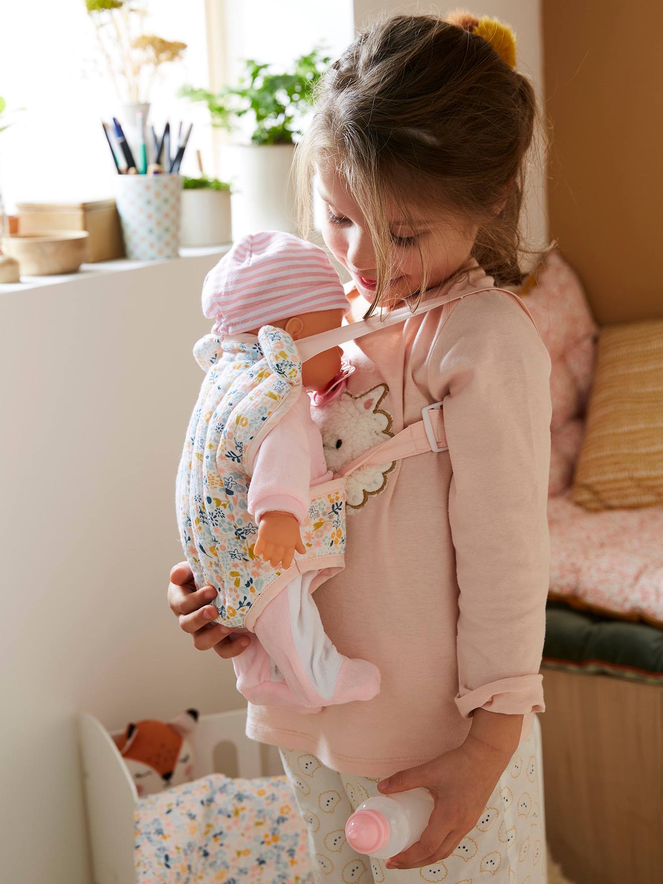 HURRISE Porte-poupée Porte-bébé en coton pour poupée Pratique