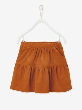 selection-velour-Corduroy Skirt with Ruffles, for Girls