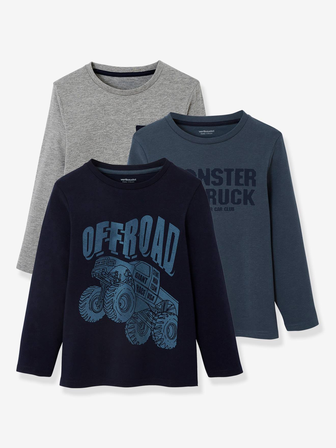 Pack of 3 Assorted Long-Sleeved Tops 