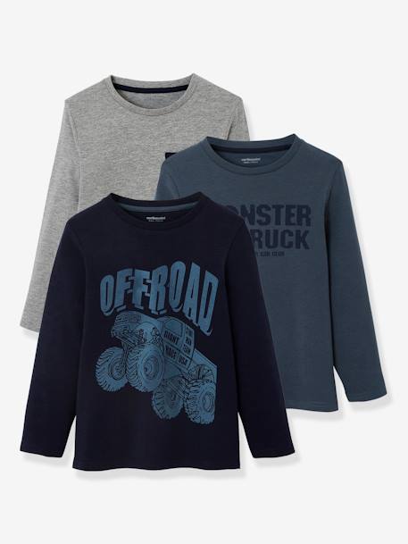 Campana Boys Amias Popover Shirt - Solid Textured - Ink Blue