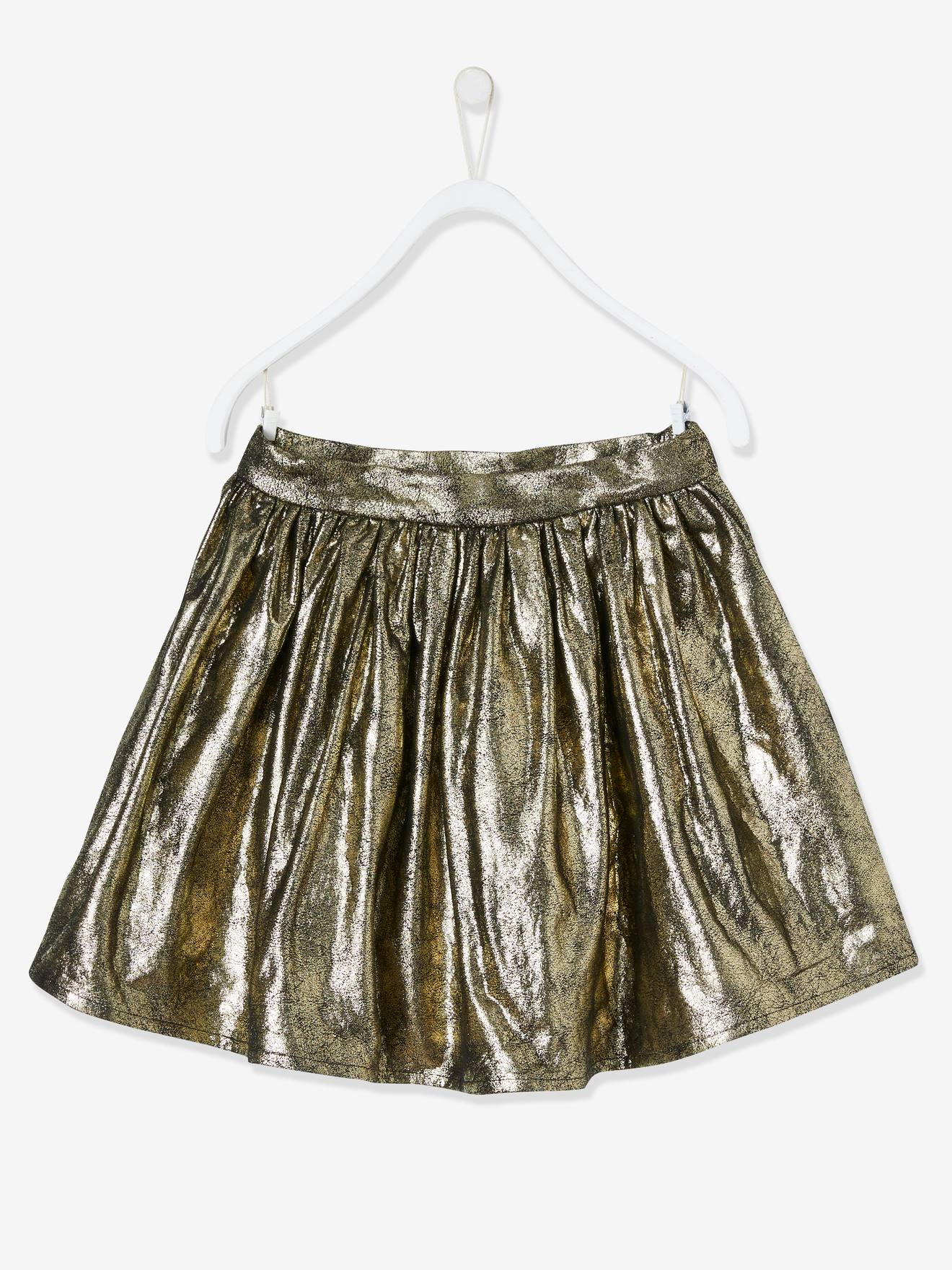 Lamé Skirt for Girls - mustard, Girls