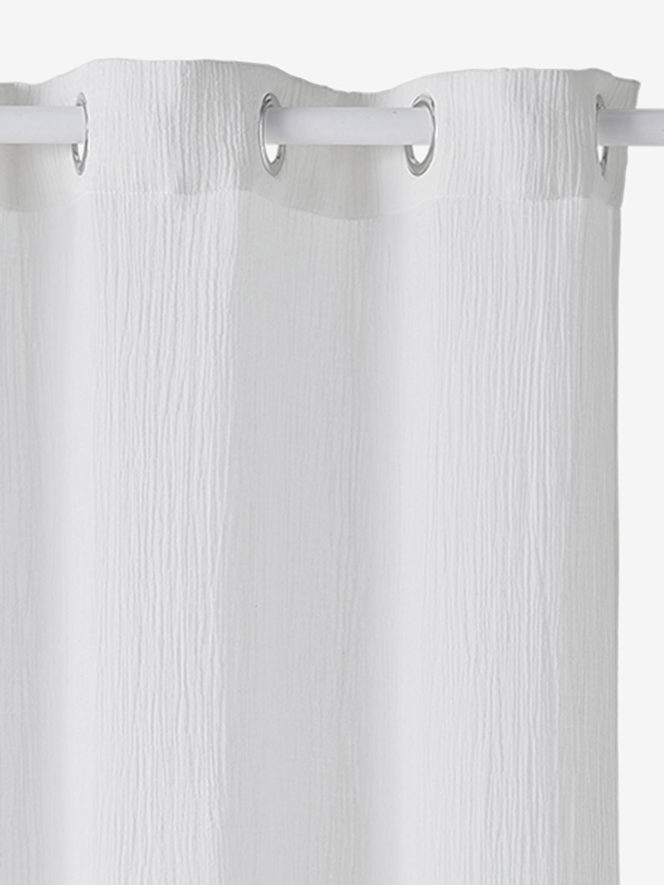 Sheer Curtain In Cotton Gauze White, Gauze Shower Curtain