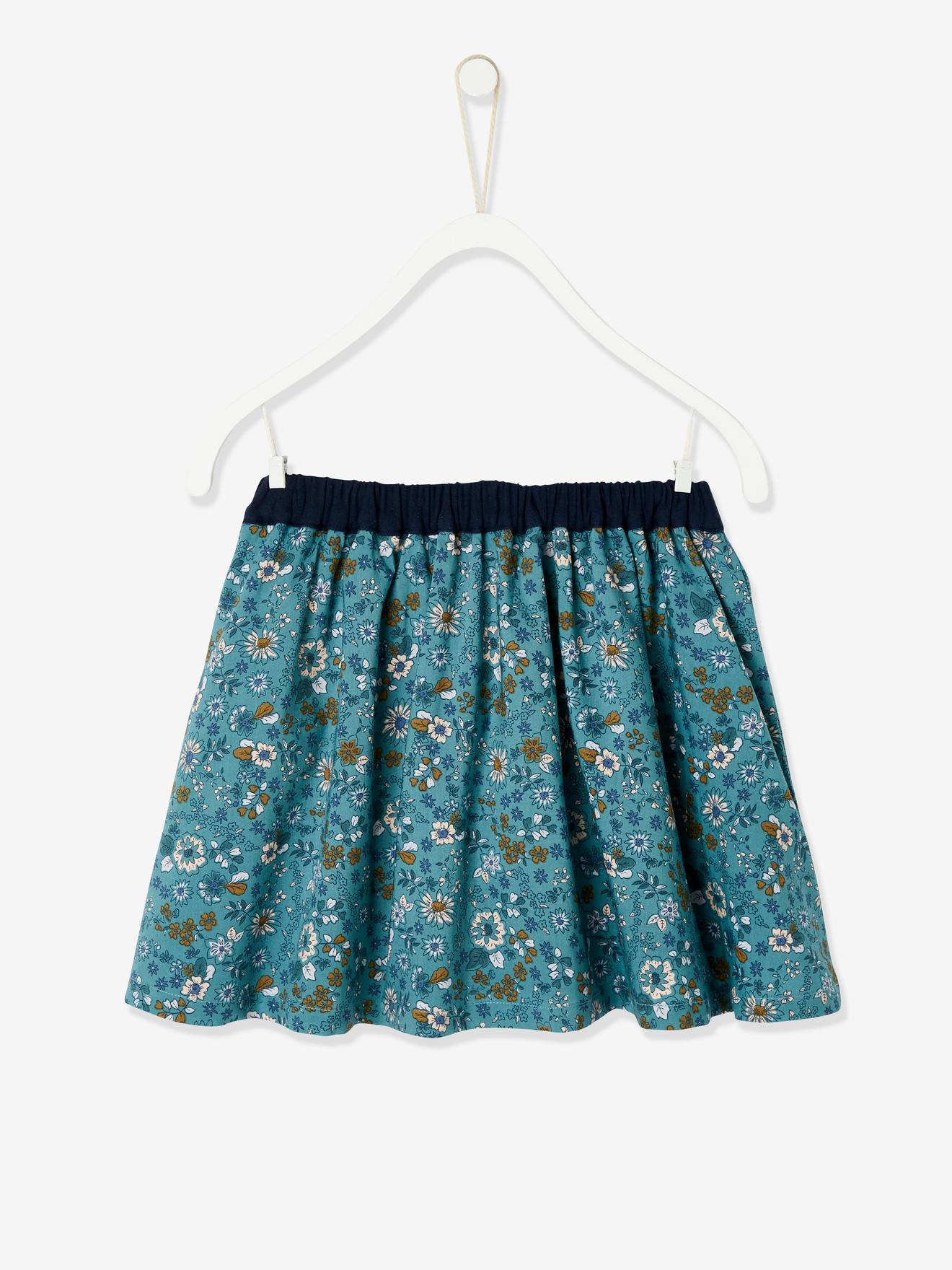 Mini Jupe à Motif Fleuri Réversible Fille Taille Réglable - SARIUT Taille T.U. (de 4 à 14 ans
