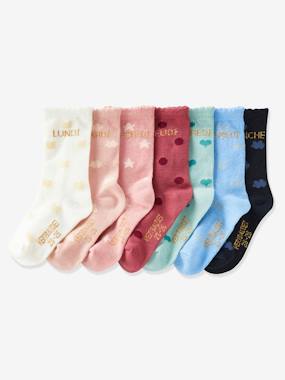 Girls-Pack of 7 Pairs of Weekday Socks, Oeko-Tex®, for Girls